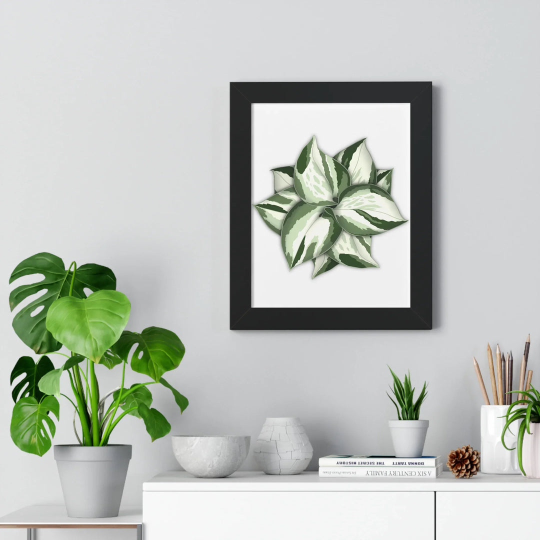 Manjula Pothos Print Framed Wall Art – Botanical Poster With Heart Shaped Leaves