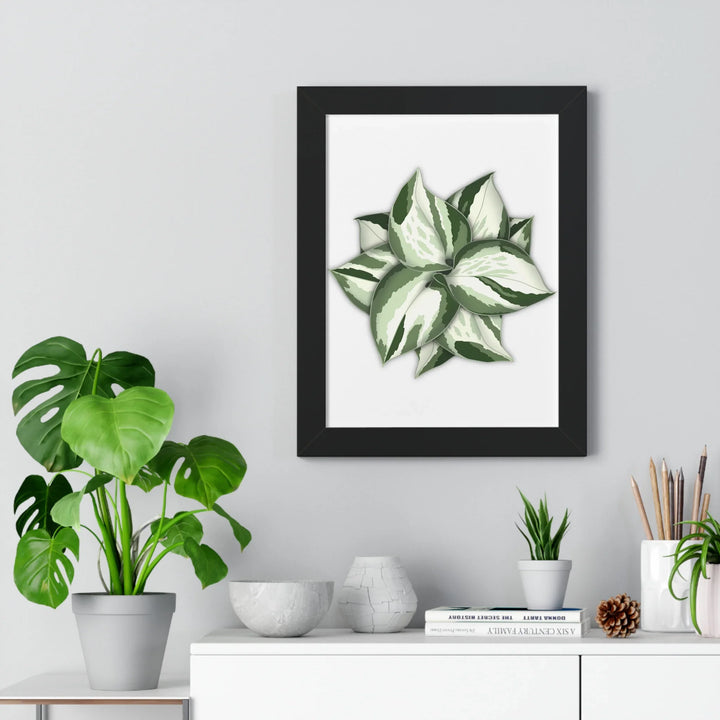 Manjula Pothos Print Framed Wall Art – Botanical Poster With Heart Shaped Leaves