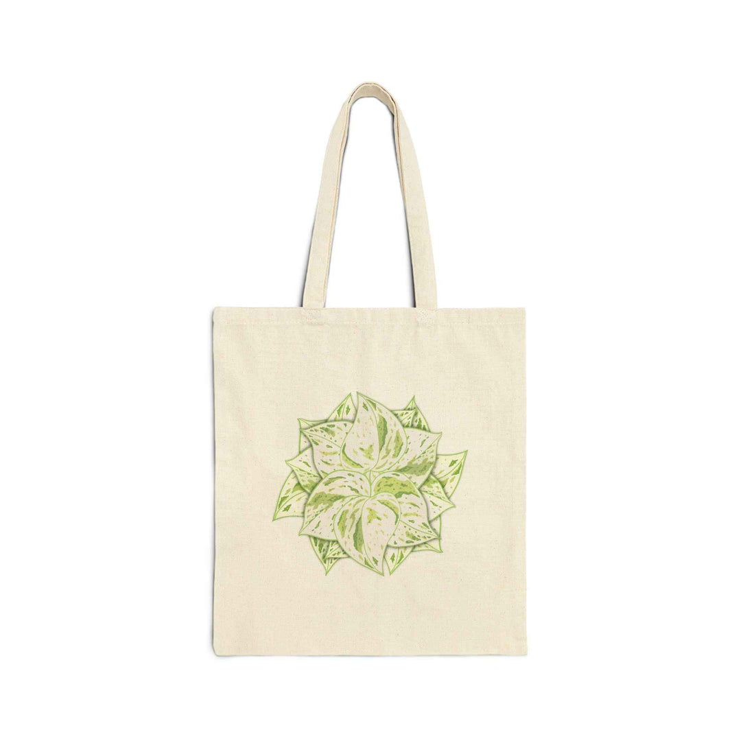 Cotton Tote Bag – Snow Queen White Foliage Design | Durable Canvas, 20 Inch Handles