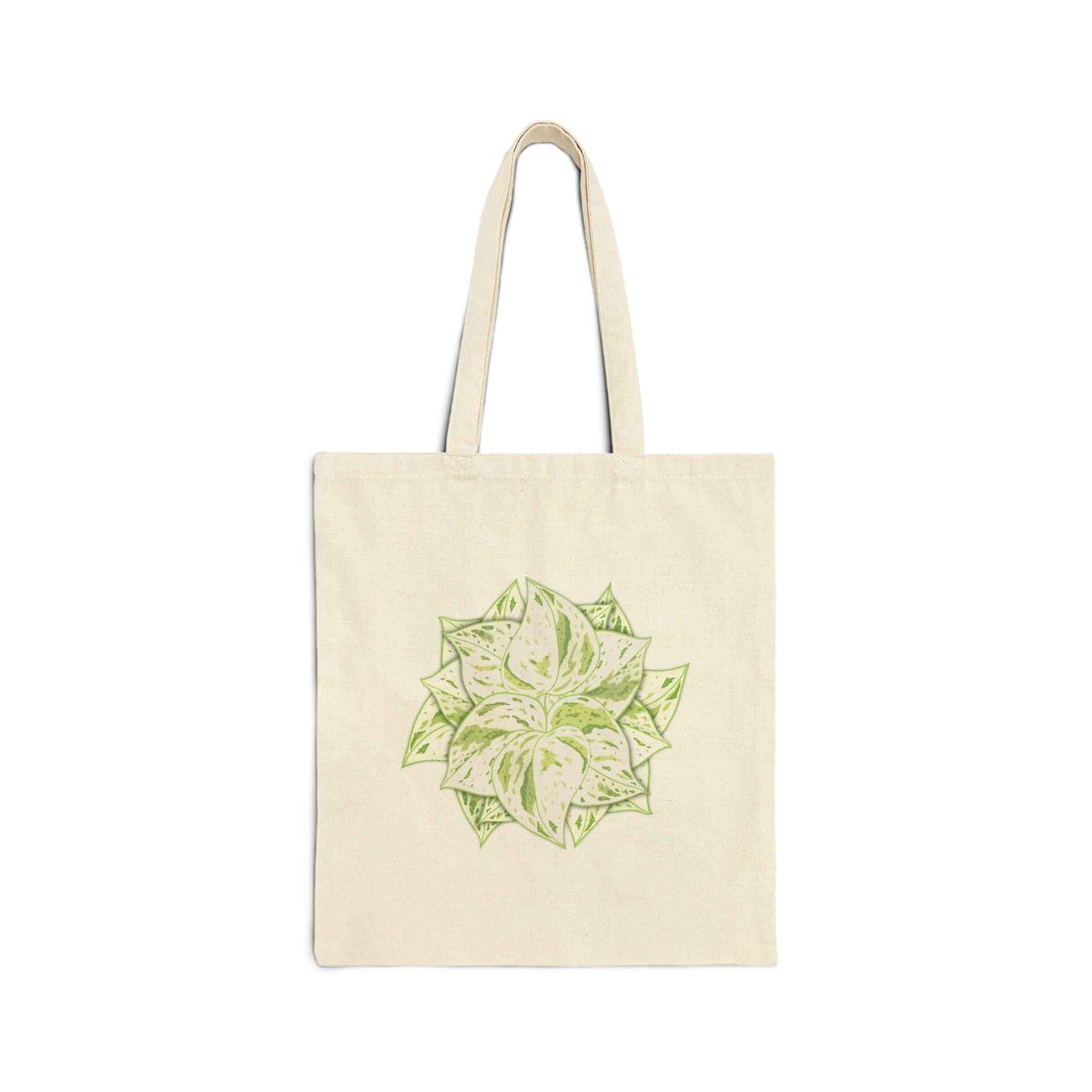 Cotton Tote Bag – Snow Queen White Foliage Design | Durable Canvas, 20 Inch Handles