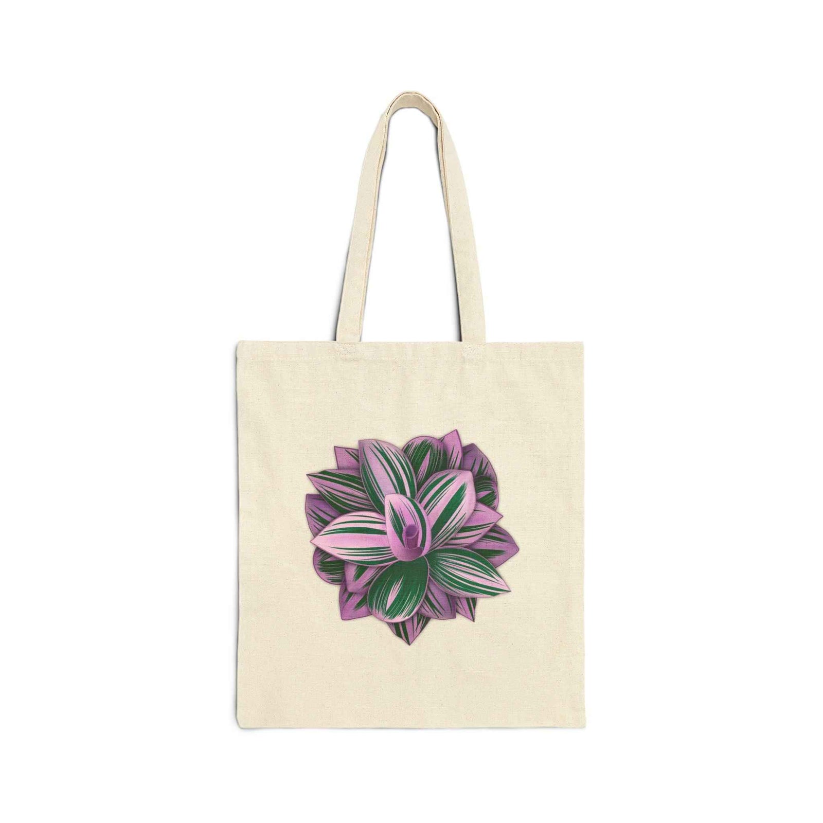 Cotton Tote Bag – Colorful Tradescantia Nanouk Design | 15x16 Inch Canvas