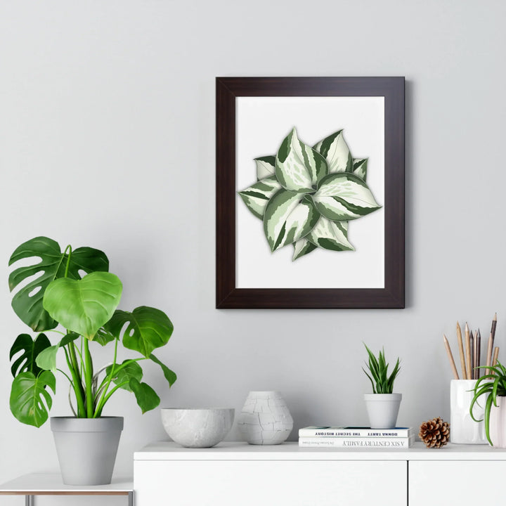 Manjula Pothos Print Framed Wall Art – Botanical Poster With Heart Shaped Leaves