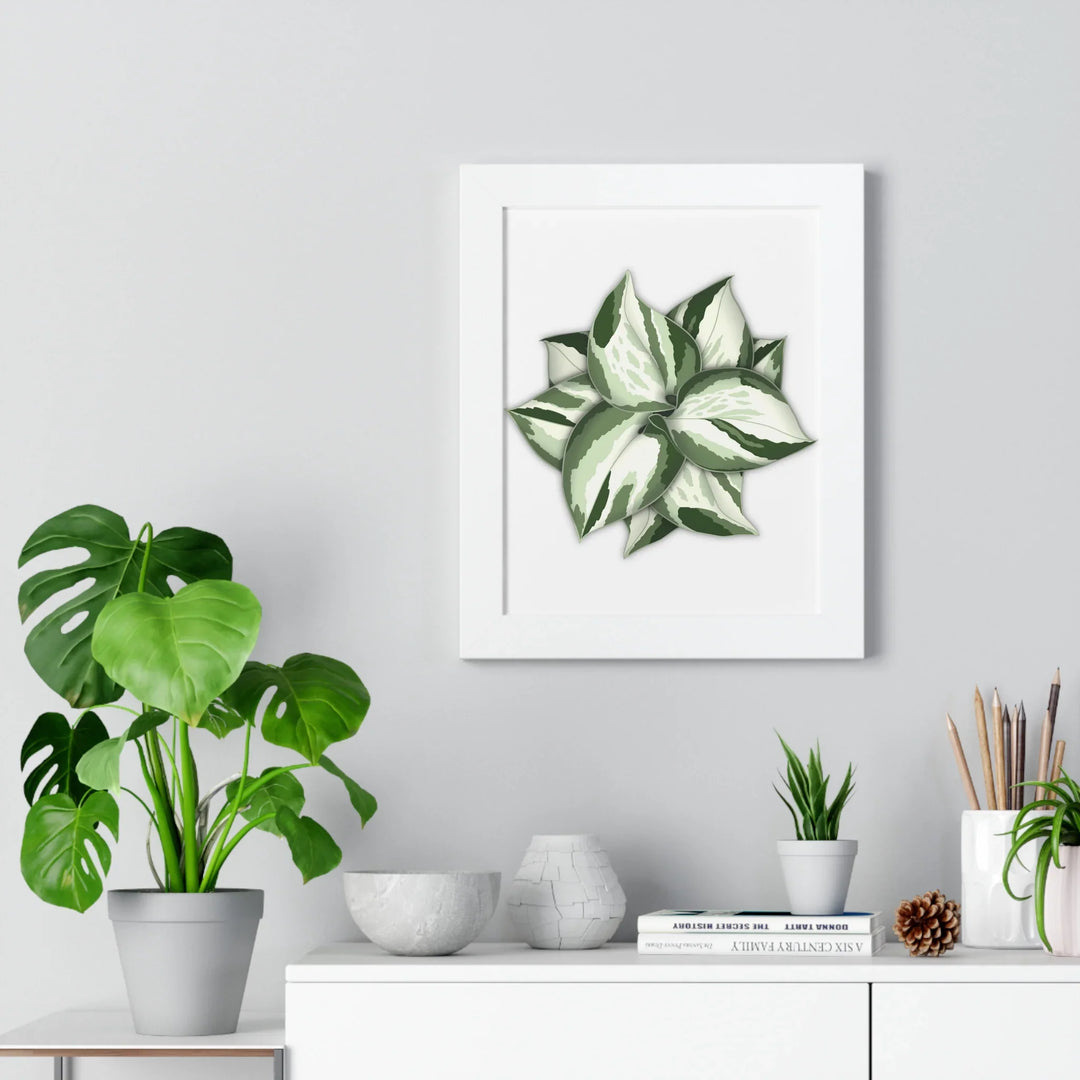 Manjula Pothos Print Framed Wall Art – Botanical Poster With Heart Shaped Leaves