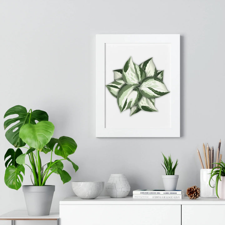 Manjula Pothos Print Framed Wall Art – Botanical Poster With Heart Shaped Leaves