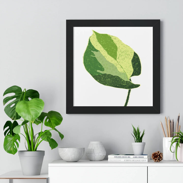 Manjula Pothos Print – Framed Wall Art With Heart Shaped Leaves & Matte Finish