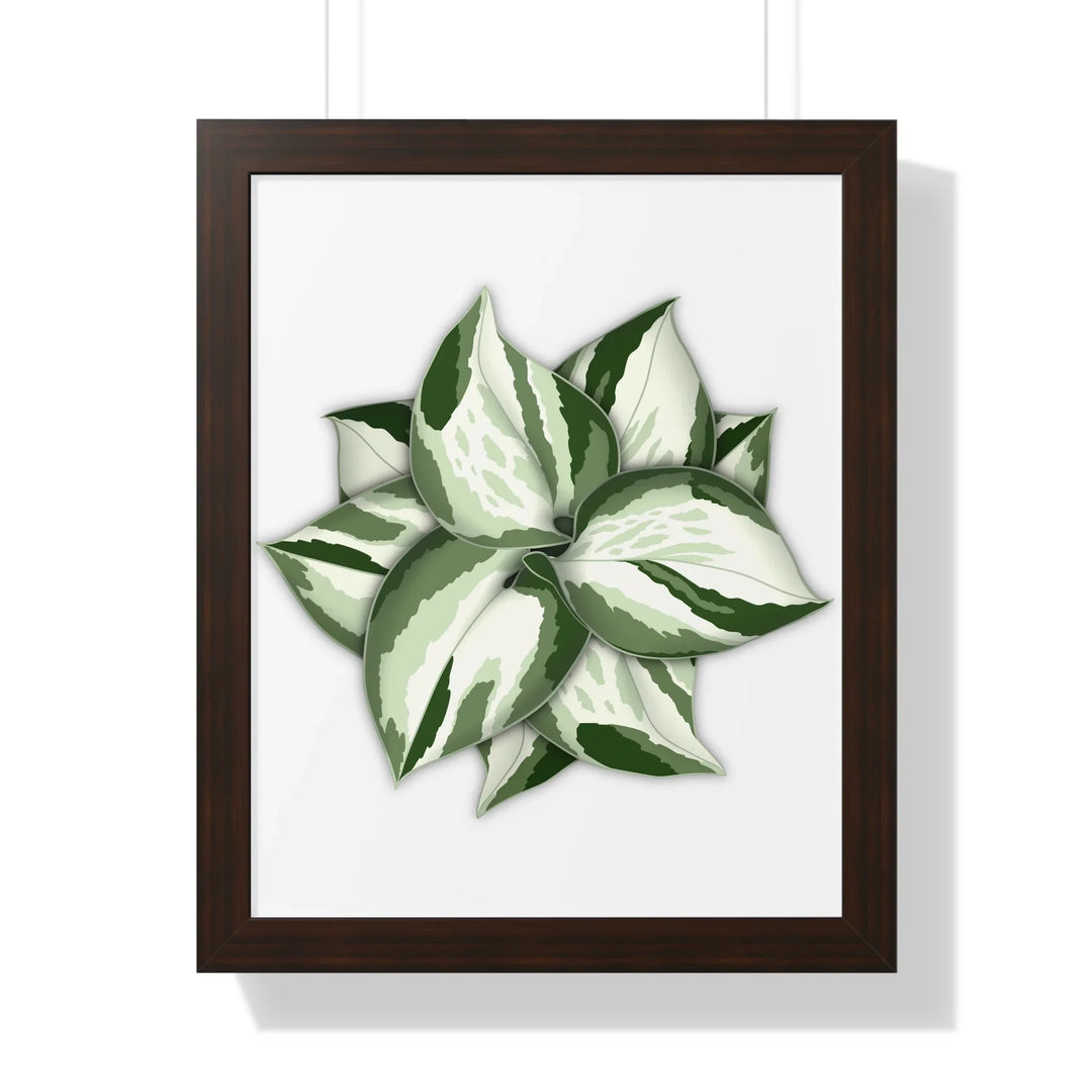 Manjula Pothos Print Framed Wall Art – Botanical Poster With Heart Shaped Leaves