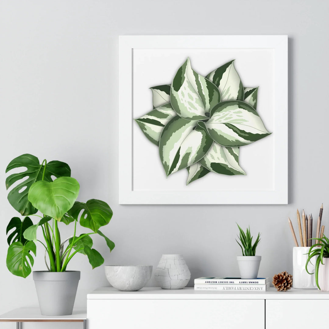 Manjula Pothos Print Framed Wall Art – Botanical Poster With Heart Shaped Leaves