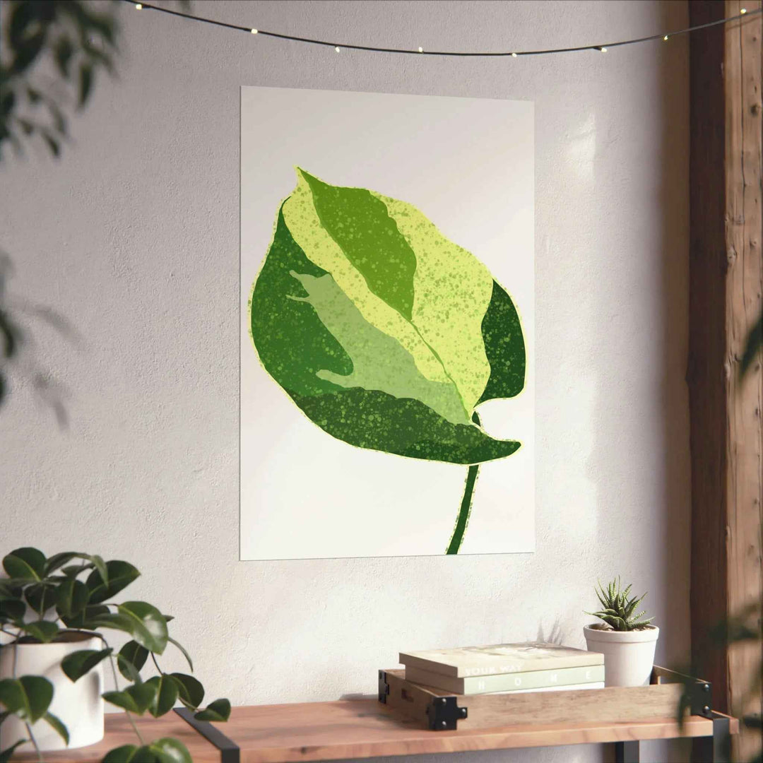 Pothos Wall Art – Botanical Poster on Museum Grade Paper | Indoor Plant Print Unframed