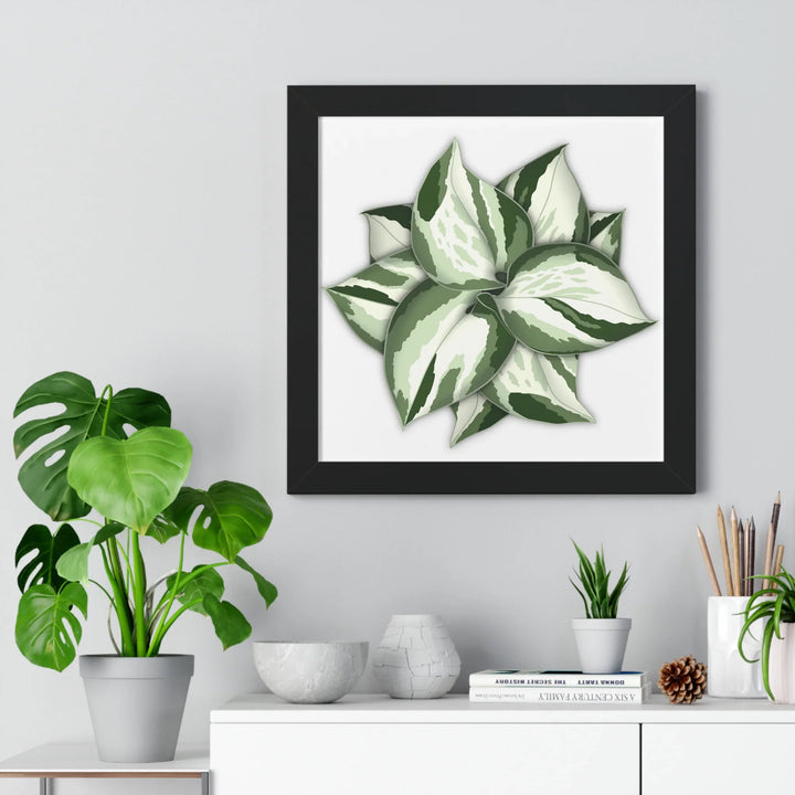 Manjula Pothos Print Framed Wall Art – Botanical Poster With Heart Shaped Leaves