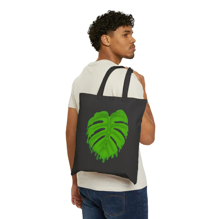 Cotton Tote Bag - Large Canvas Shopping Bag With Plant Print | Durable Reusable Tote