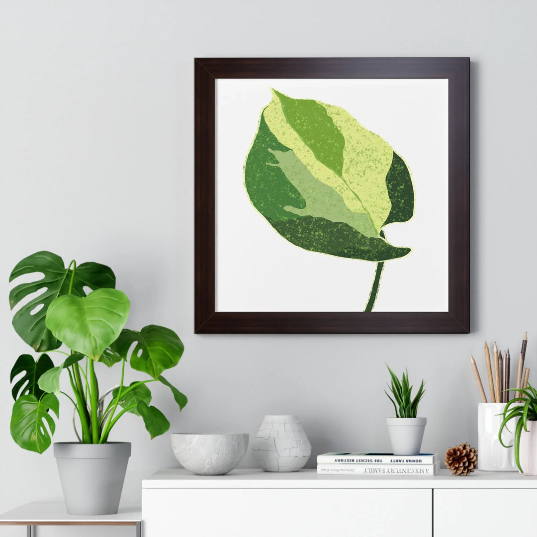 Manjula Pothos Print – Framed Wall Art With Heart Shaped Leaves & Matte Finish