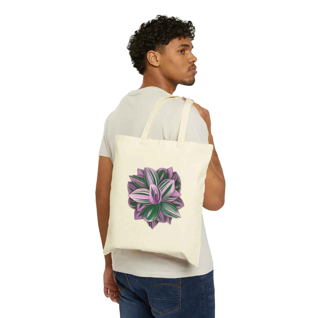 Cotton Tote Bag – Colorful Tradescantia Nanouk Design | 15x16 Inch Canvas