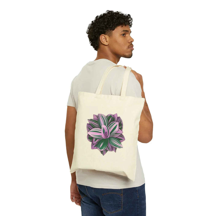 Cotton Tote Bag – Colorful Tradescantia Nanouk Design | 15x16 Inch Canvas