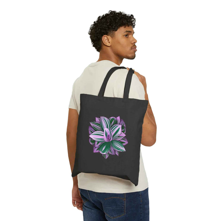 Cotton Tote Bag – Colorful Tradescantia Nanouk Design | 15x16 Inch Canvas