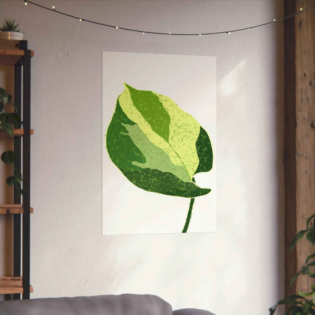 Pothos Wall Art – Botanical Poster on Museum Grade Paper | Indoor Plant Print Unframed
