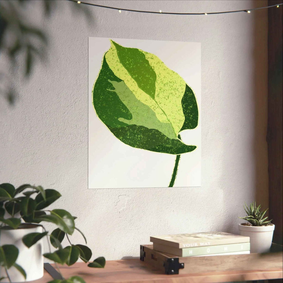 Pothos Wall Art – Botanical Poster on Museum Grade Paper | Indoor Plant Print Unframed