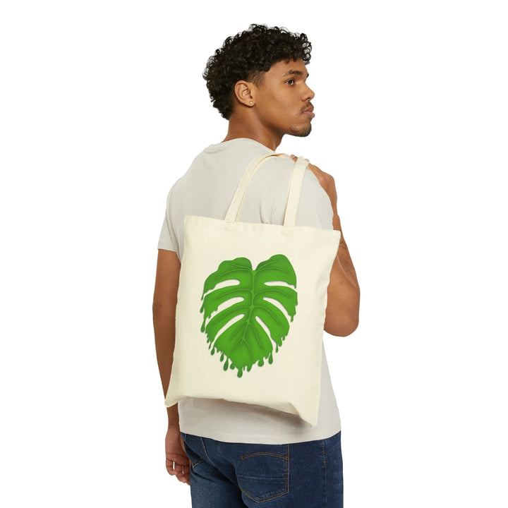 Cotton Tote Bag - Large Canvas Shopping Bag With Plant Print | Durable Reusable Tote