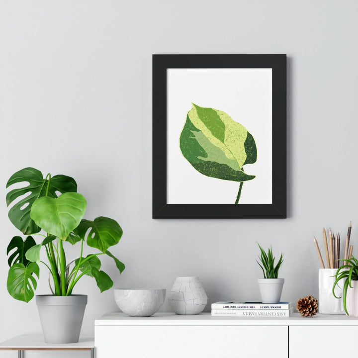 Manjula Pothos Print – Framed Wall Art With Heart Shaped Leaves & Matte Finish