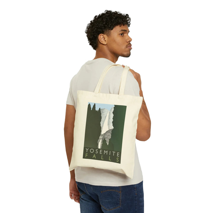Minimalist Tote Bag – Yosemite Falls Cotton Shopping Tote With Durable Canvas Handles