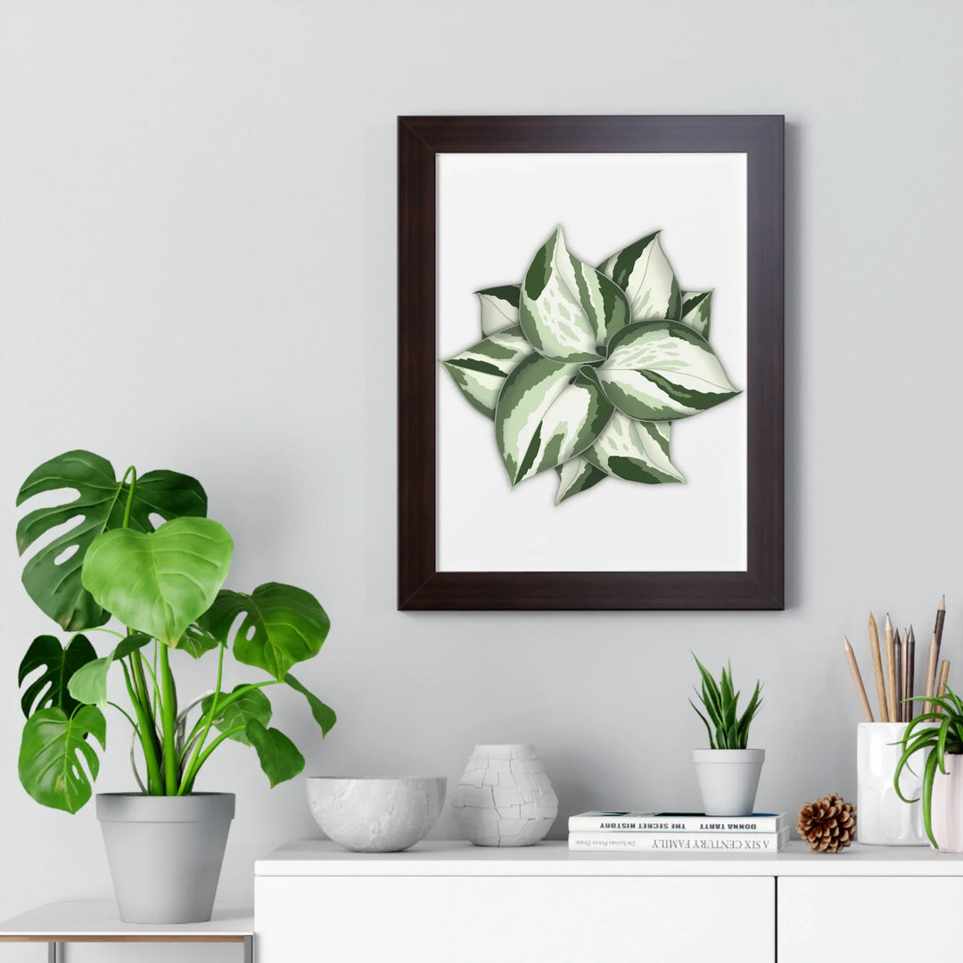 Manjula Pothos Print Framed Wall Art – Botanical Poster With Heart Shaped Leaves