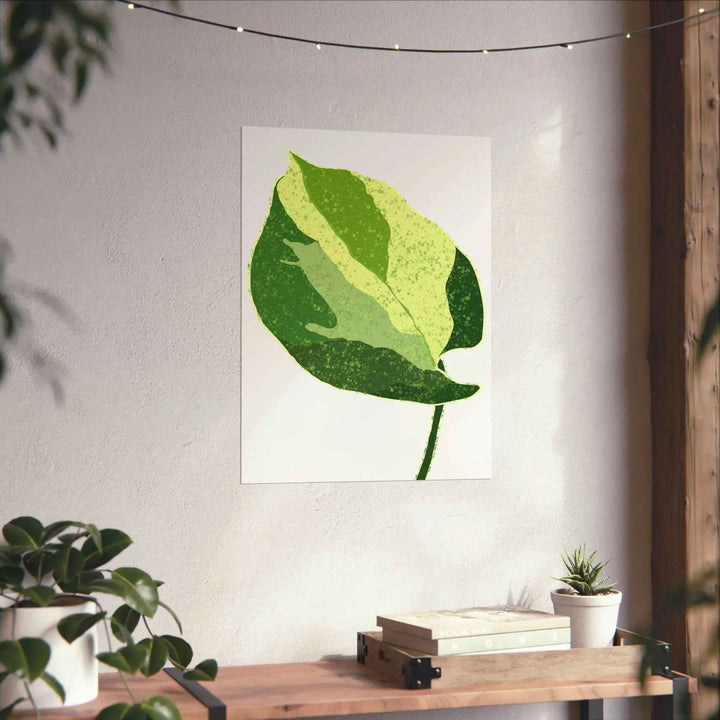 Pothos Wall Art – Botanical Poster on Museum Grade Paper | Indoor Plant Print Unframed