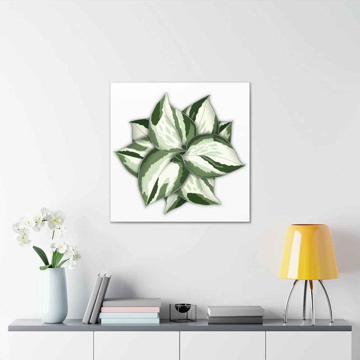 Manjula Pothos Canvas | Botanical Canvas Print - Indoor Plant Print Wall Art