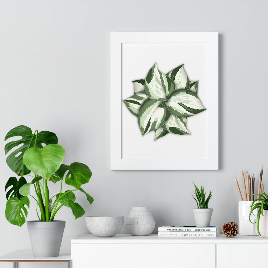 Manjula Pothos Print Framed Wall Art – Botanical Poster With Heart Shaped Leaves