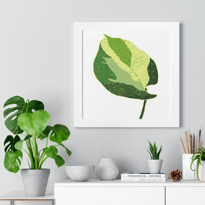 Manjula Pothos Print – Framed Wall Art With Heart Shaped Leaves & Matte Finish
