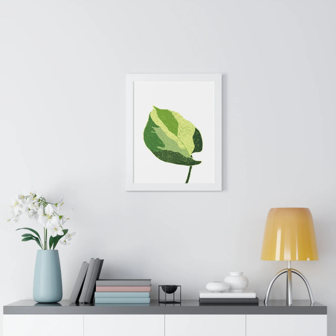 Manjula Pothos Print – Framed Wall Art With Heart Shaped Leaves & Matte Finish