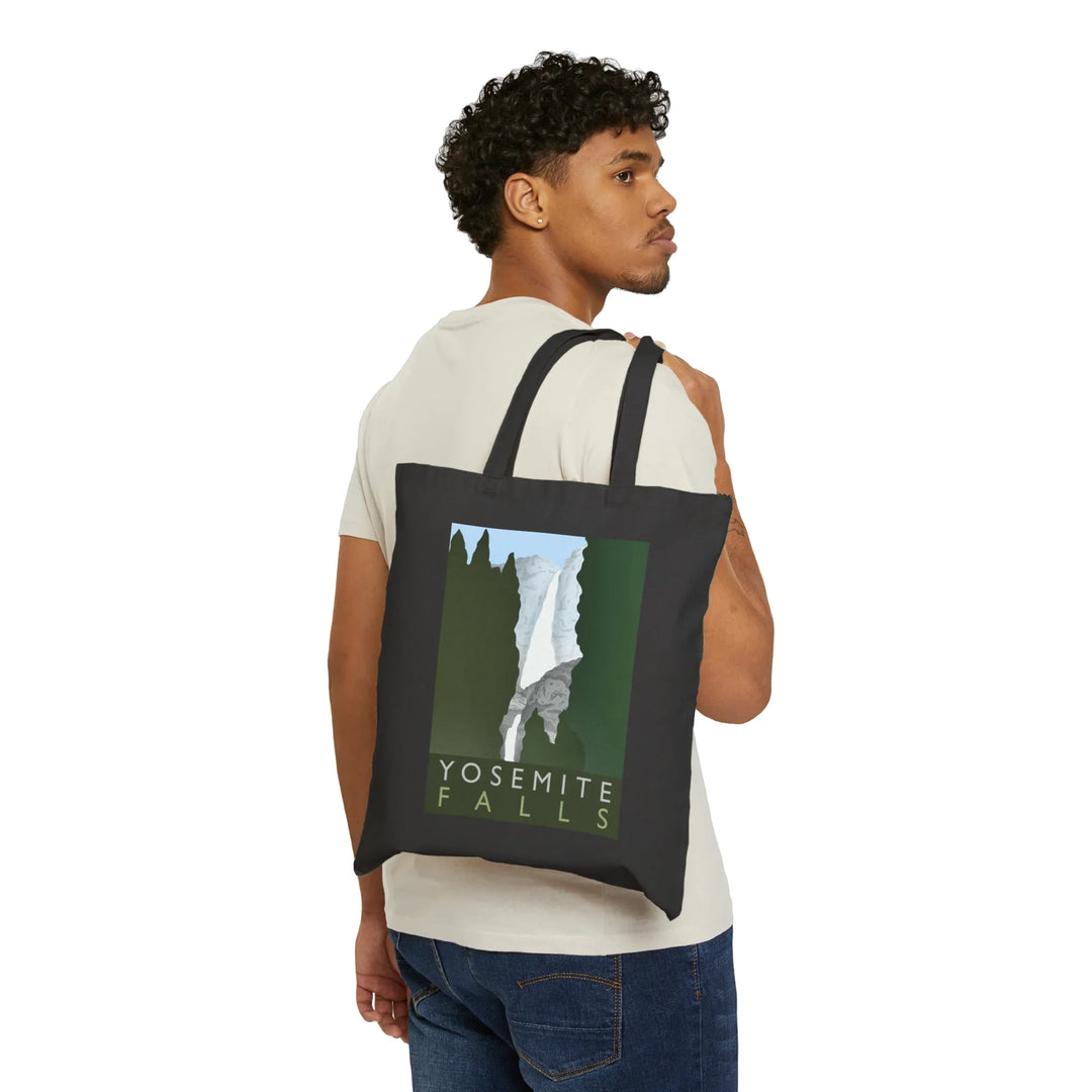 Minimalist Tote Bag – Yosemite Falls Cotton Shopping Tote With Durable Canvas Handles