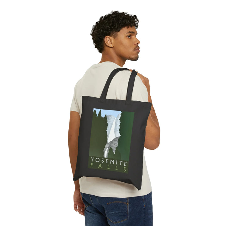Minimalist Tote Bag – Yosemite Falls Cotton Shopping Tote With Durable Canvas Handles