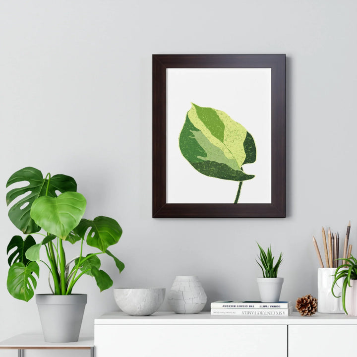 Manjula Pothos Print – Framed Wall Art With Heart Shaped Leaves & Matte Finish