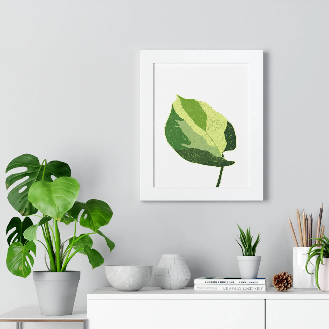 Manjula Pothos Print – Framed Wall Art With Heart Shaped Leaves & Matte Finish