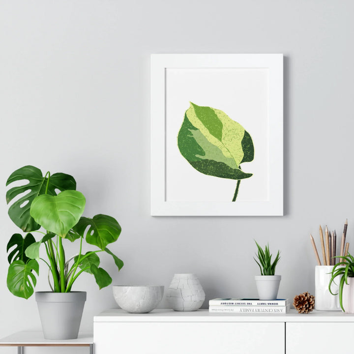 Manjula Pothos Print – Framed Wall Art With Heart Shaped Leaves & Matte Finish