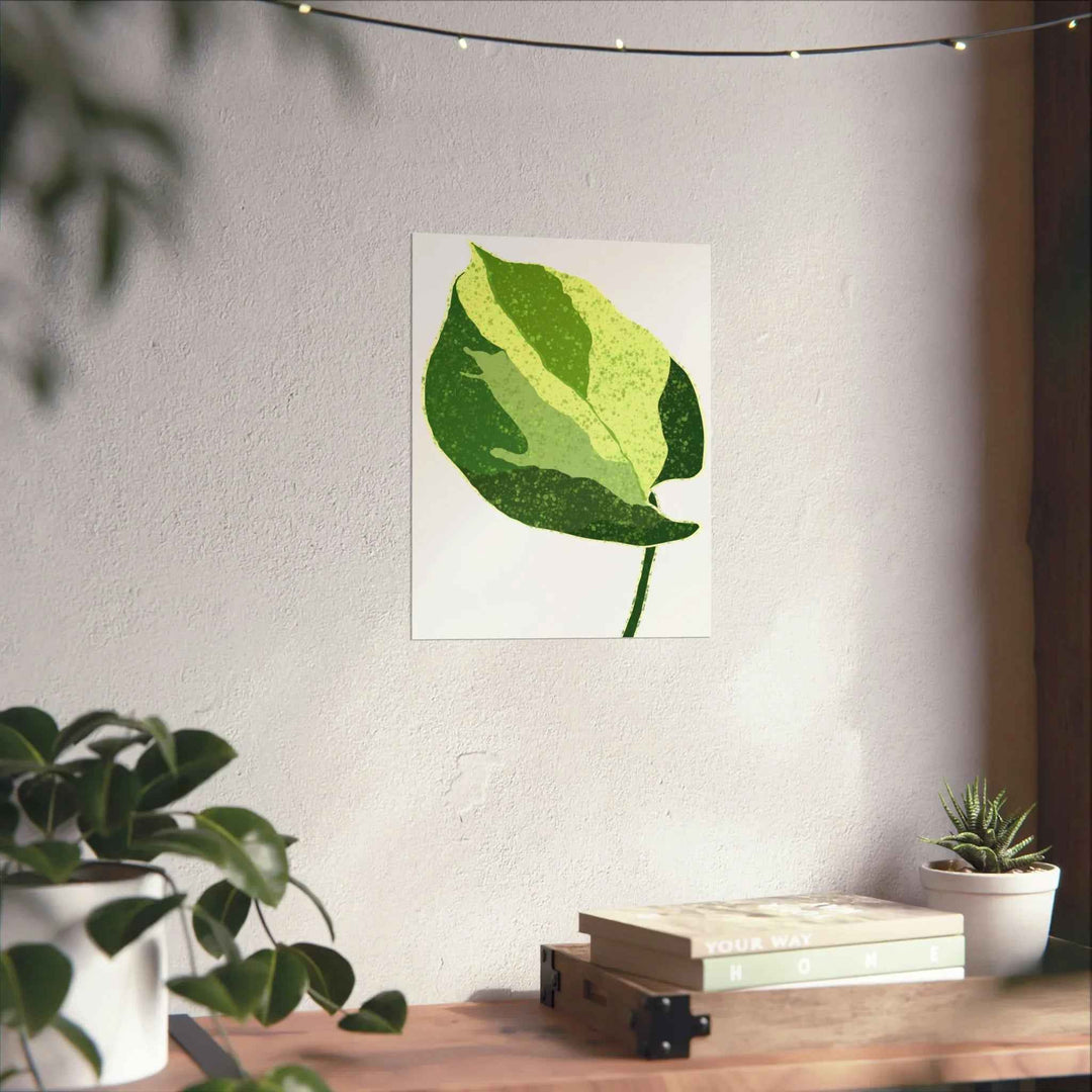 Pothos Wall Art – Botanical Poster on Museum Grade Paper | Indoor Plant Print Unframed