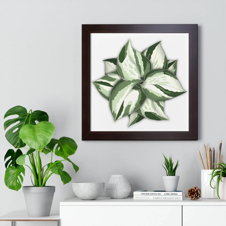 Manjula Pothos Print Framed Wall Art – Botanical Poster With Heart Shaped Leaves