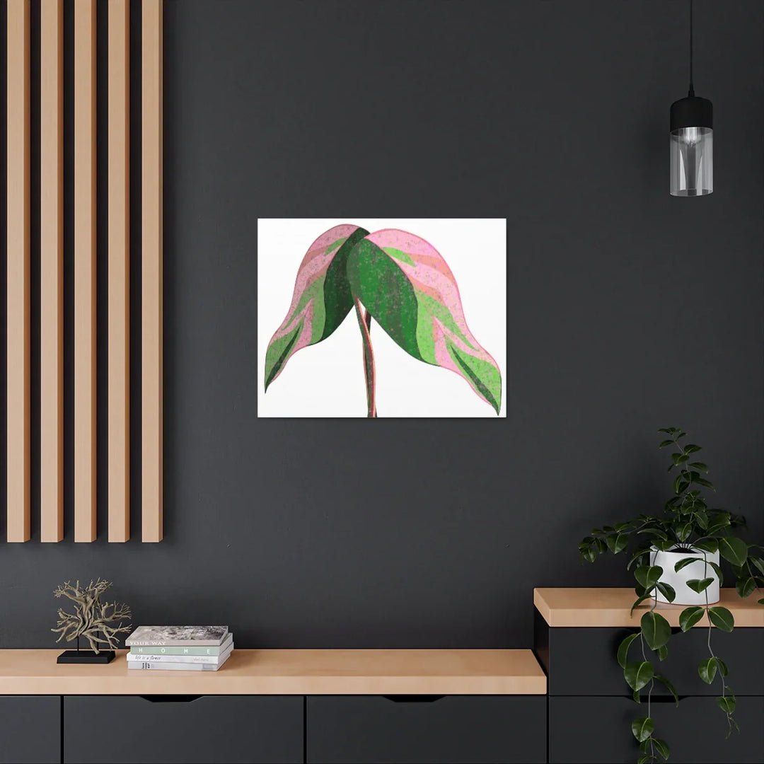 Pink Princess Philodendron Canvas Art Print – Botanical Wall Decor | Matte Finish