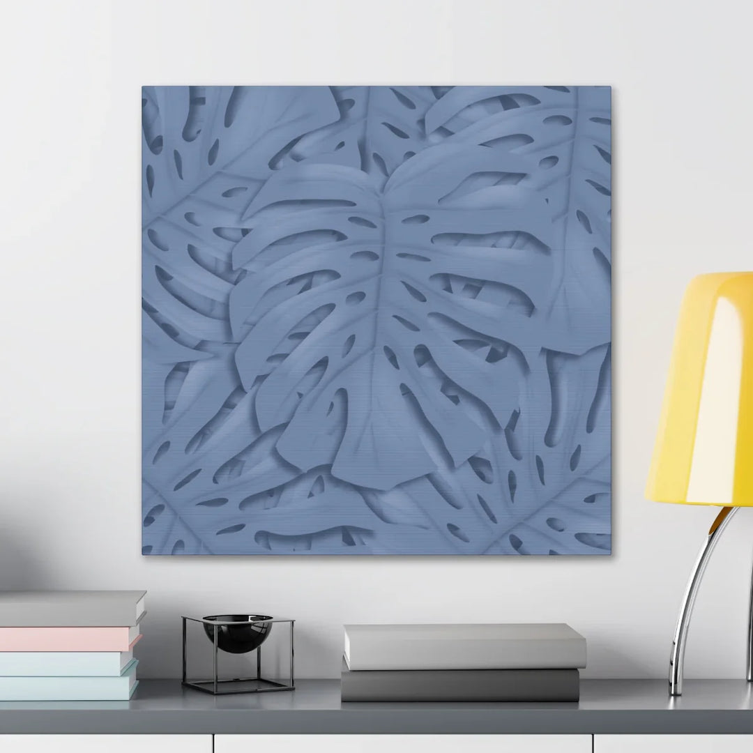Monstera Canvas Art – Blue Monstera Print | Durable Matte Canvas Art Print