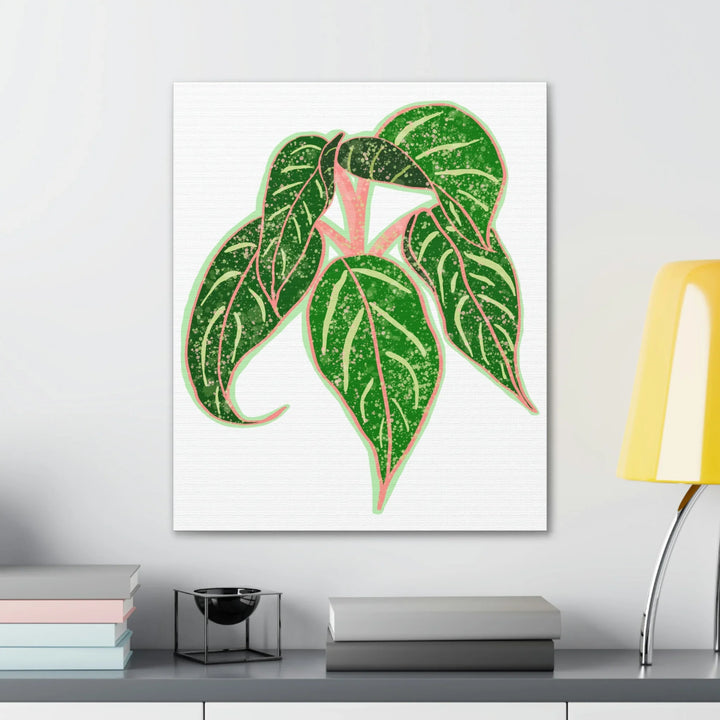 Aglaonema Plant Canvas | Sparkling Plant Artwork - Colorfast Canvas Art Print Decor