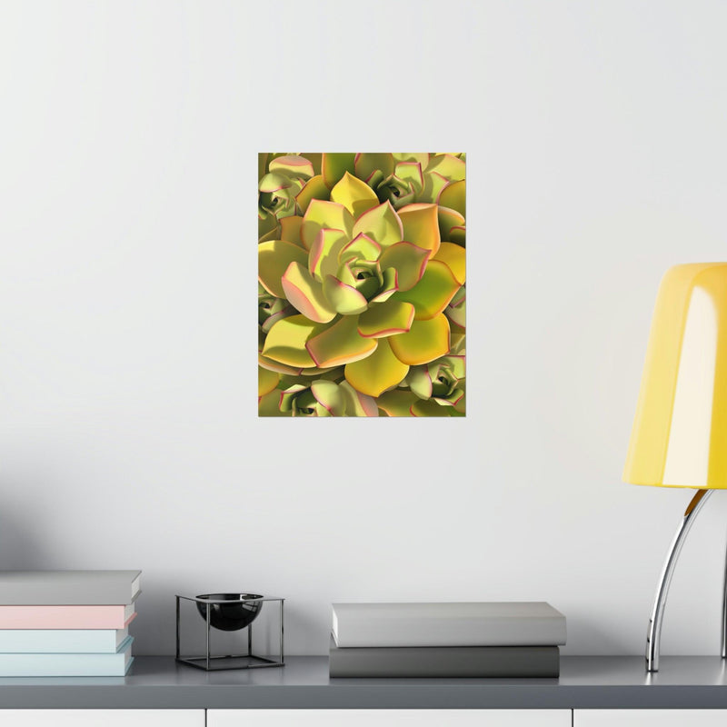 Noble Aeonium Succulent Pattern Print, Poster, Printify, Back to School, Home & Living, Indoor, Matte, Paper, Posters, Valentine&