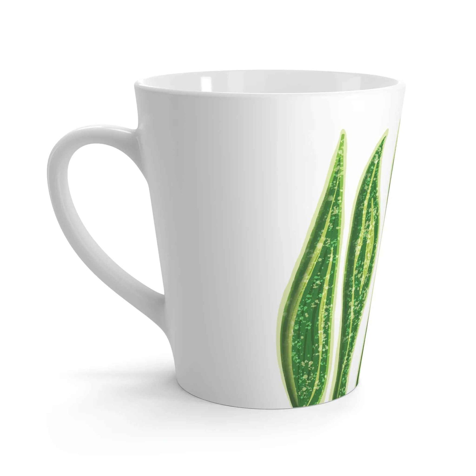 Snake Plant Latte Mug - Durable 12oz Ceramic Coffee Cup With Easy Grip Handle