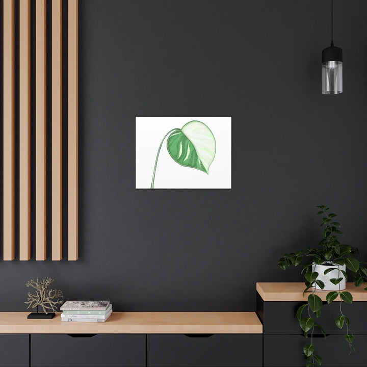 Monstera Albo Canvas | Large Tropical Leaf Artwork - Matte Finish Canvas Art Print - Laura Christine Photography & Design