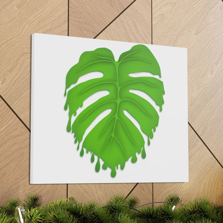 Melting Monstera Canvas | Large Botanical Canvas Art Print With Matte Finish