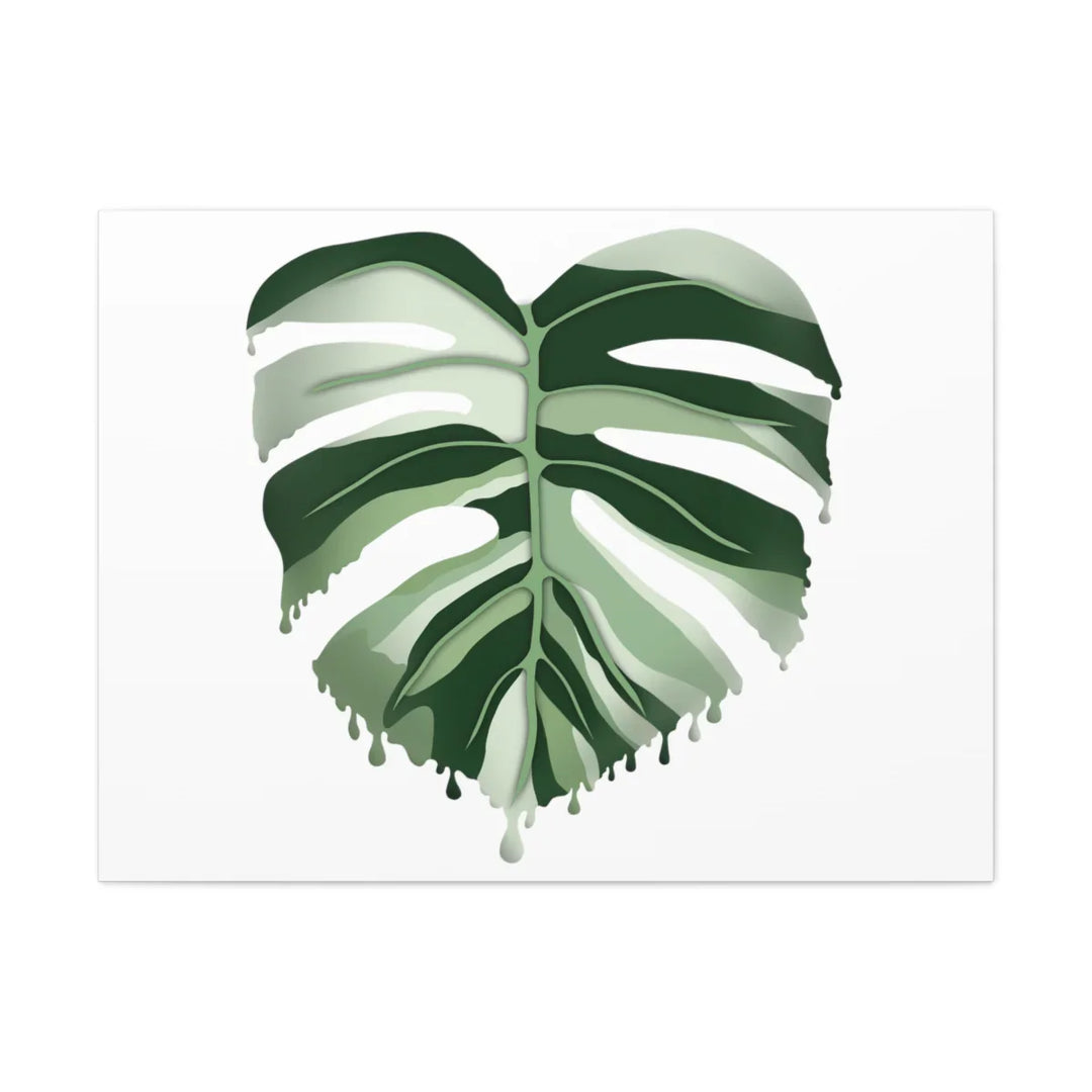 Melting Monstera Albo Canvas | Large Botanical Canvas Art Print With Matte Finish - Laura Christine Photography & Design