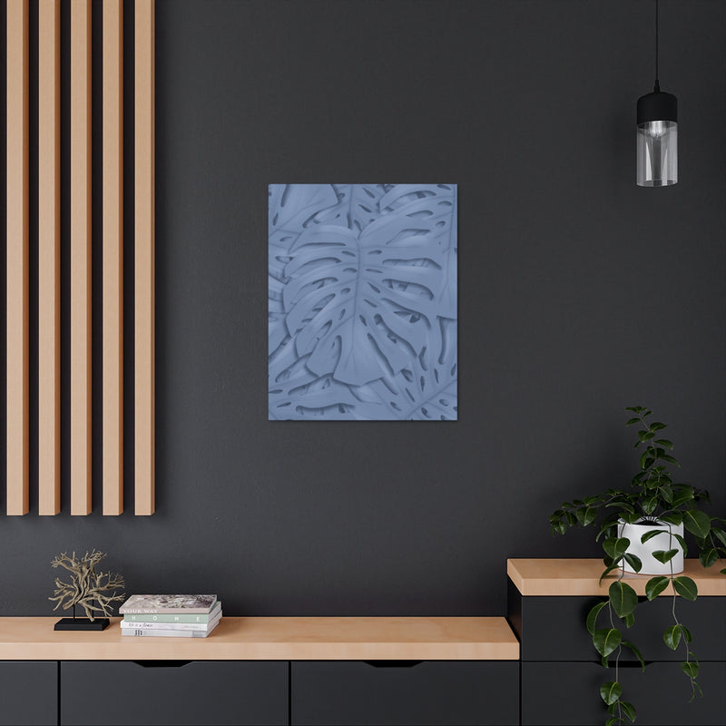 Slate Blue Monstera Canvas