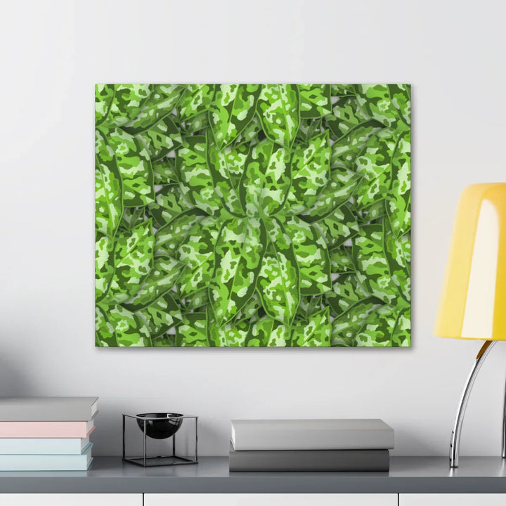 Aglaonema Pictum Canvas - Rare Camouflage Leaf Print Canvas Art Print