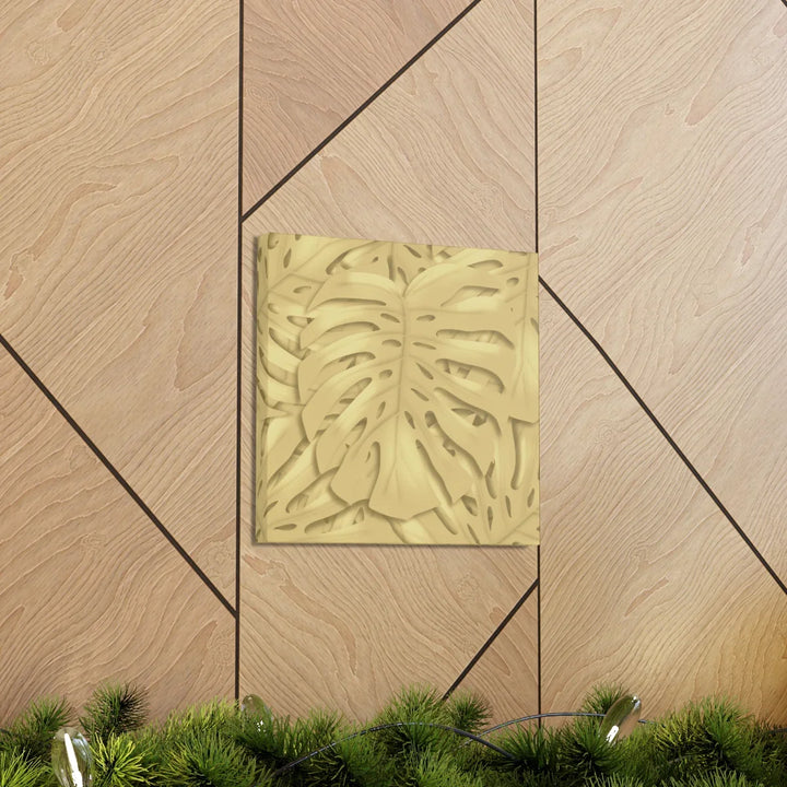 Golden Monstera Canvas - Indoor Wall Art | Durable Matte Finish Canvas Art Print