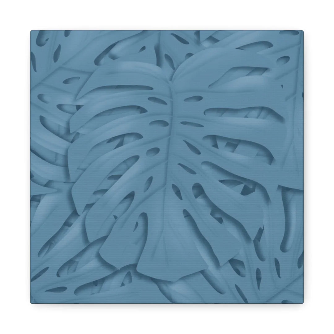 Monstera Canvas Art | Blue Monstera Print on Durable Matte Finish Canvas Art Print