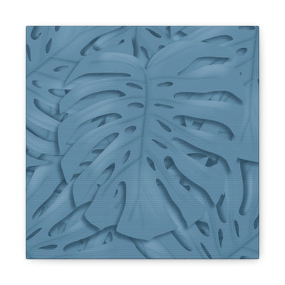 Cerulean Blue Monstera Canvas