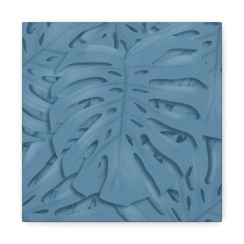 Cerulean Blue Monstera Canvas